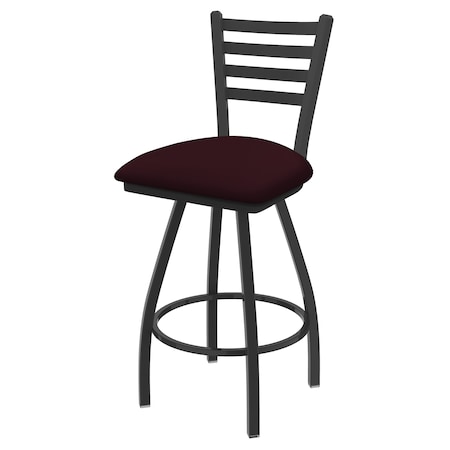 Holland Bar Stool Co 25" Swivel Counter Stool, Pewter Finish, Canter Bordeaux Seat X410